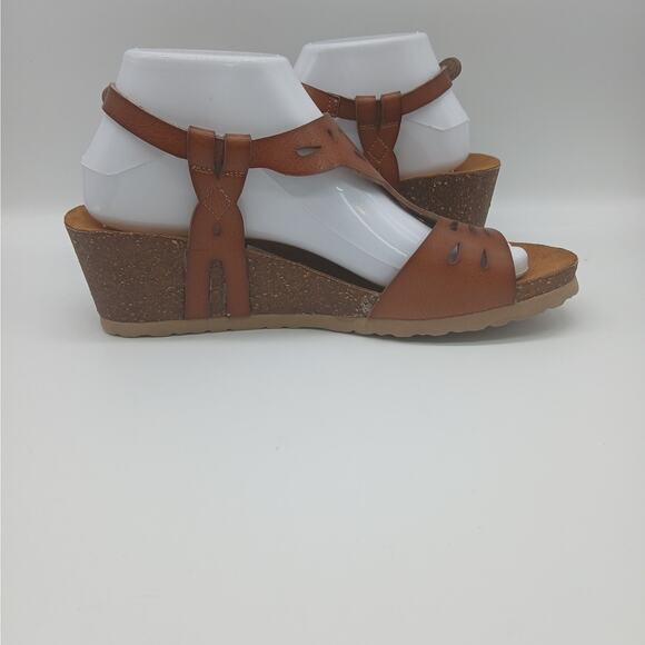 Bjorndal Luna Comfort Vegan Leather Wedge Boho Sandals Brown Size 8.5 NWOB - Picture 6 of 11